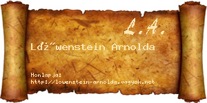 Löwenstein Arnolda névjegykártya